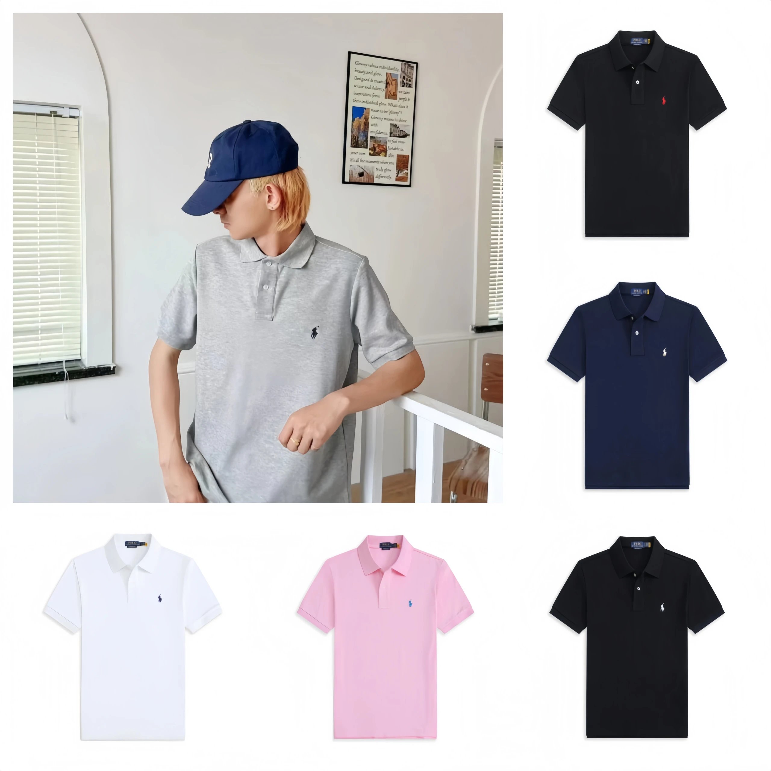 Men's Polo Shirt Classic Fit Cotton Pique Short Sleeve
