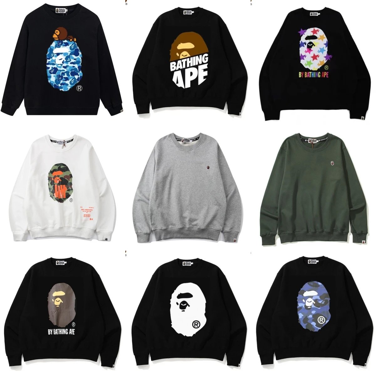 BAPE Ape Head Sweatshirt Crewneck Streetwear Fashion