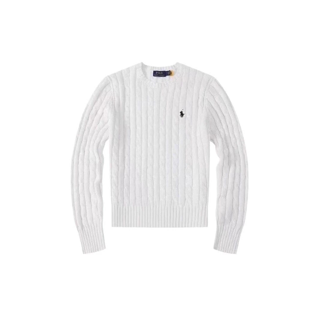 White Cable Knit Sweater for Men by Polo Ralph Lauren
