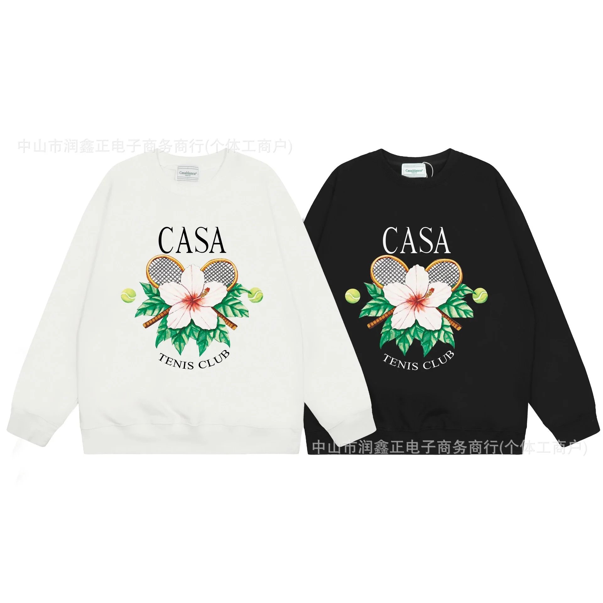 Casa Tenis Club Sweatshirt Floral Tennis Design