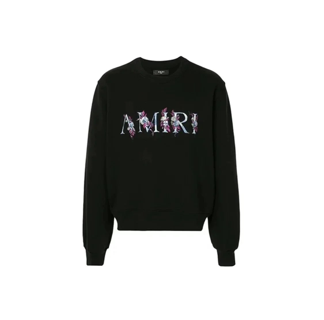 AMIRI Floral Embroidered Logo Sweatshirt Black