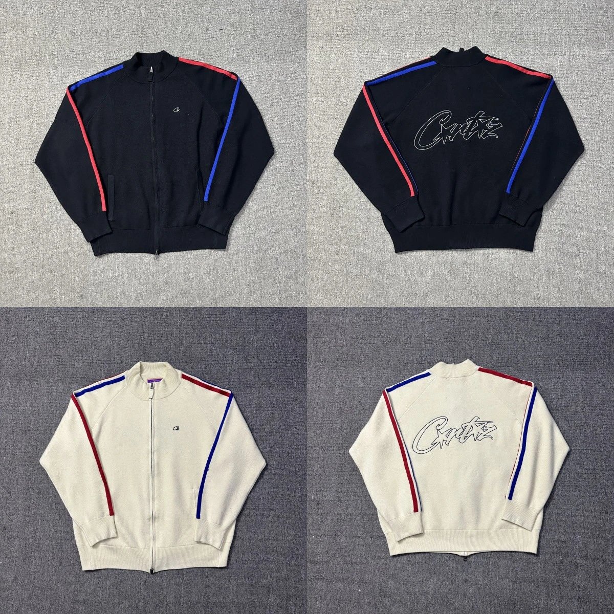 Critz Track Jacket Men's Zip-Up Sportswear Black and Cream