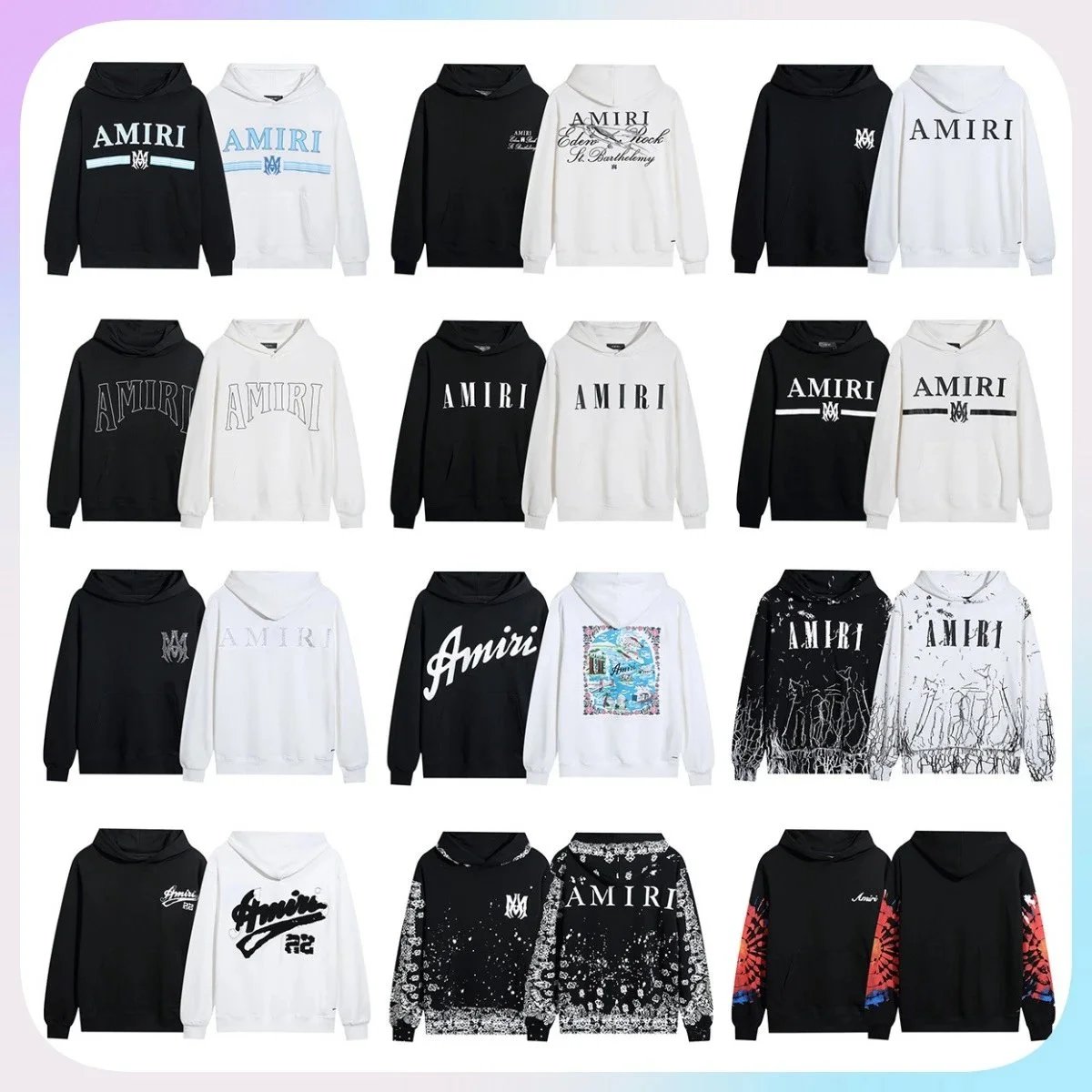 AMIRI Hoodies Sweatshirts Men Women Fashion Streetwear Logo Print