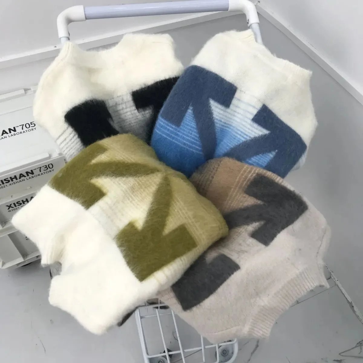 Chunky Knit Sweaters with Bold Arrow Design