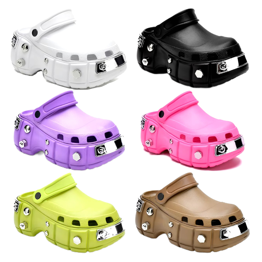 Studded Platform Clogs for Women and Men - Fashionable Chunky Croc Shoes