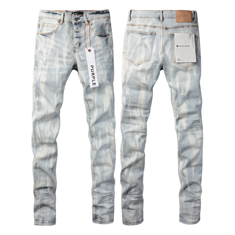 Men's Light Wash Denim Jeans Slim Fit Stretch Cotton Pants