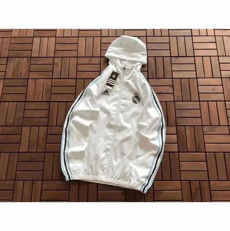 Adidas Real Madrid White Hooded Jacket