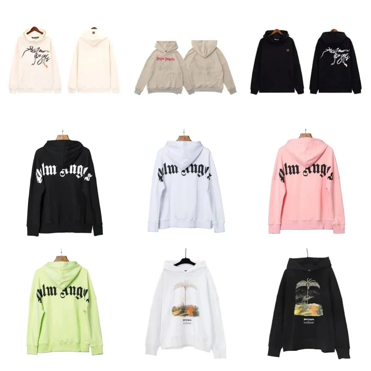 Palm Angels Hoodie Sweatshirt Oversized Logo Print Men Women Streetwear