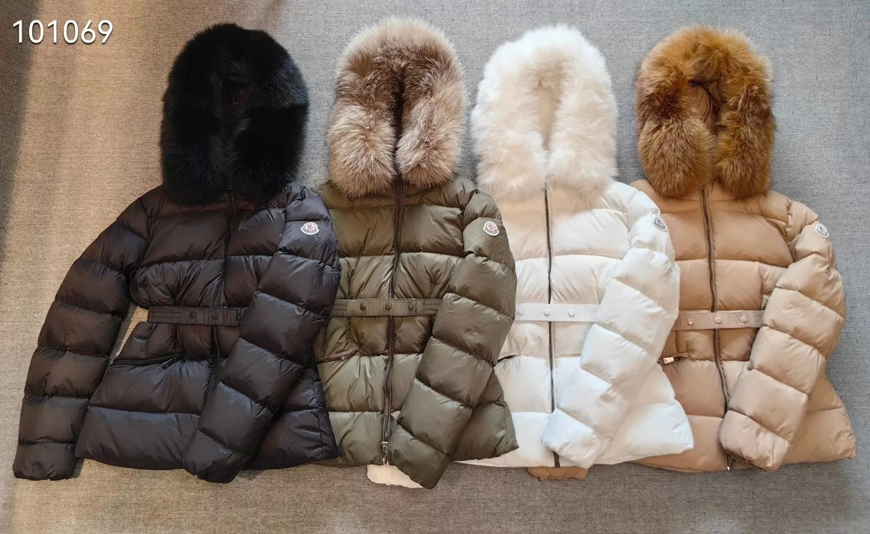 Moncler Women's Down Jacket with Fur Hood Winter Coat