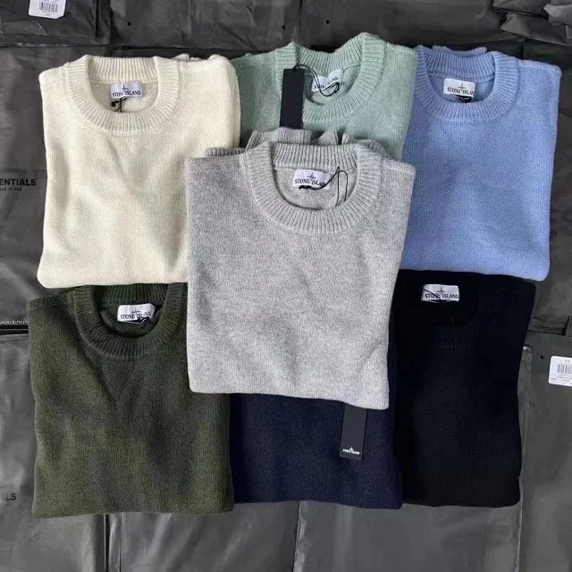 Stone Island Crewneck Sweater Men's Knit Wool Pullover