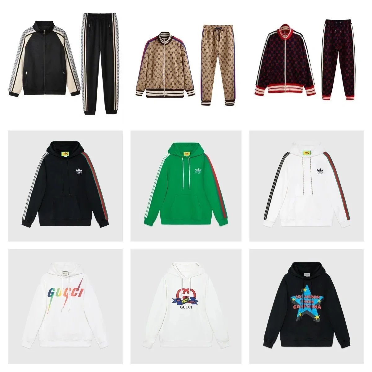 Gucci x Adidas Hoodies and Tracksuits Collection