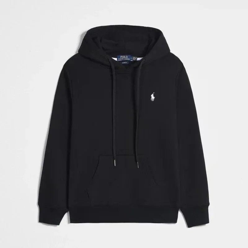 Black Hoodie with Pony Logo - Men's Sweatshirt