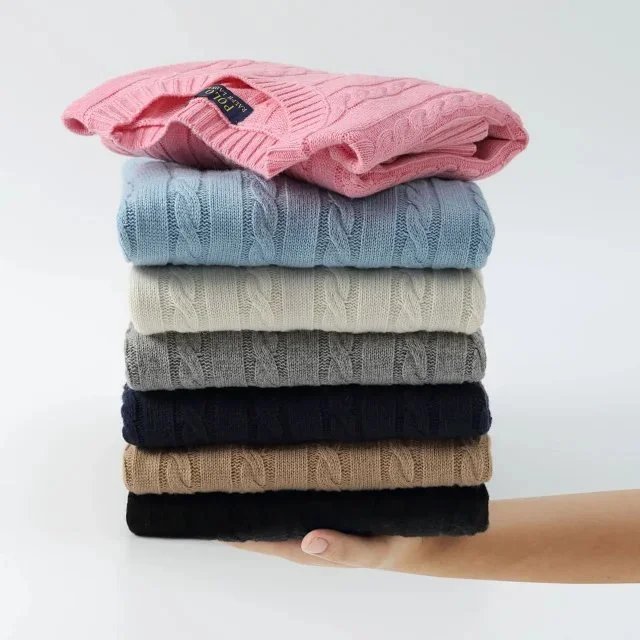 Cable Knit Sweaters for Women - Soft Wool Blend Pullover