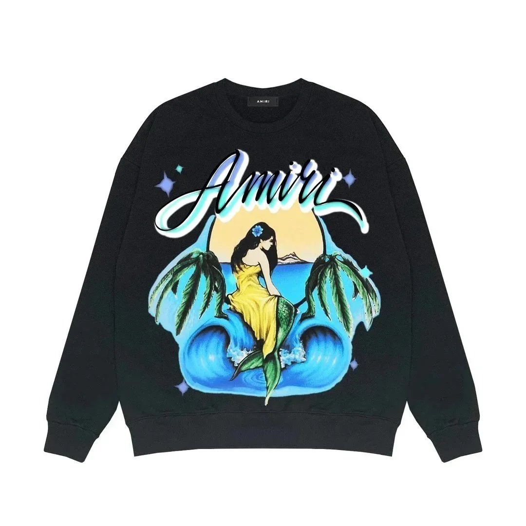 Amiri Mermaid Graphic Sweatshirt Black