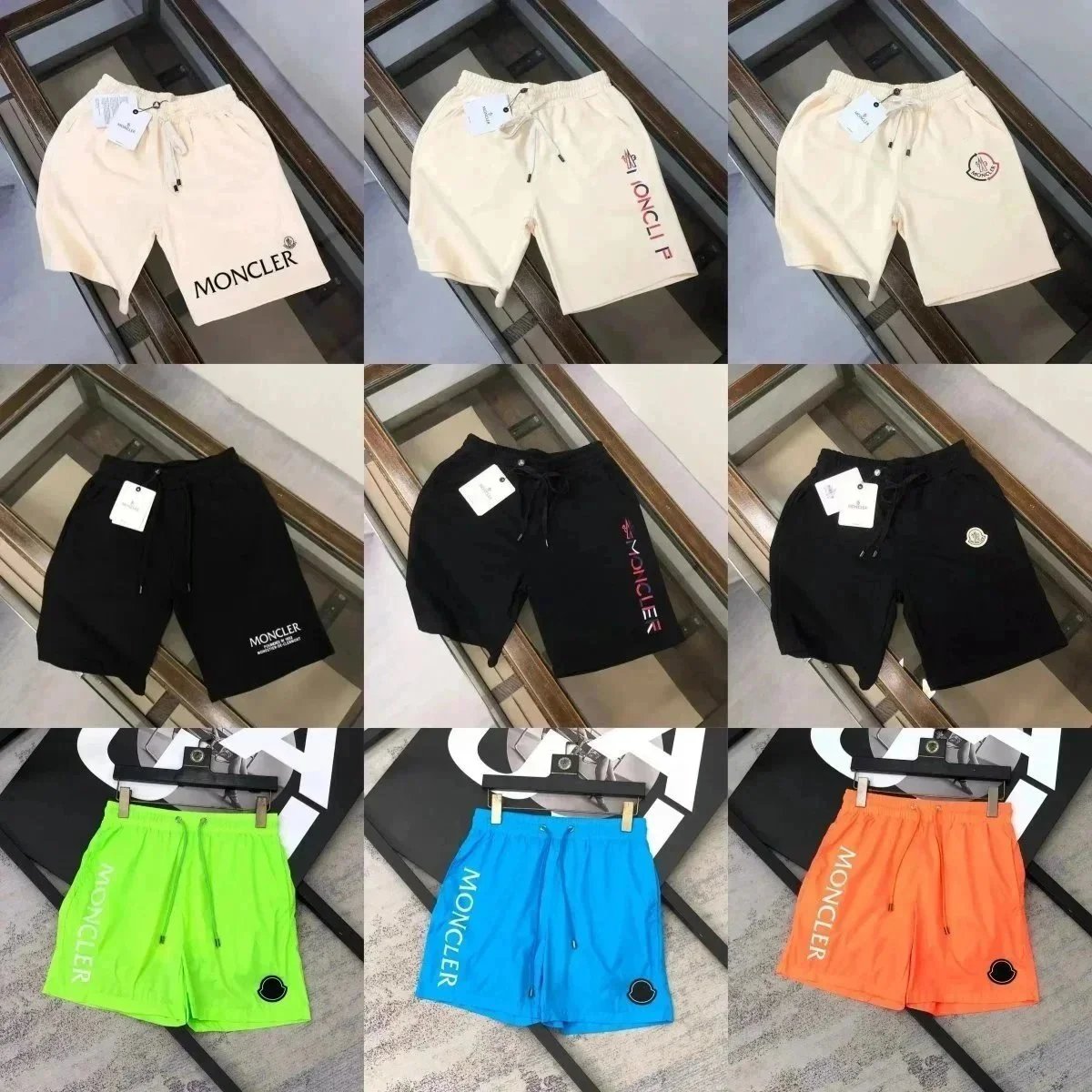 Moncler Men's Logo Print Drawstring Shorts