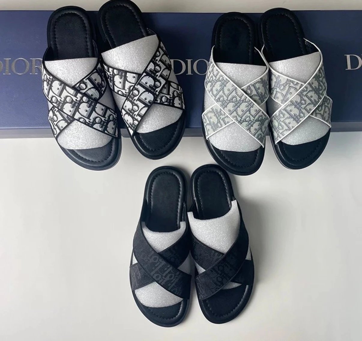Dior Oblique Print Slide Sandals Women's Fashion Slides