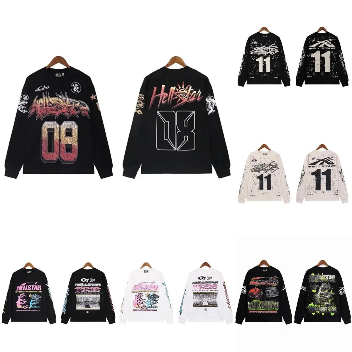 Hellstar Long Sleeve T-Shirt Graphic Streetwear Fashion