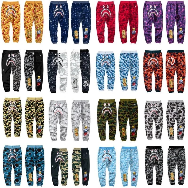 BAPE Shark Camo Joggers Sweatpants Men Women Streetwear Fashion