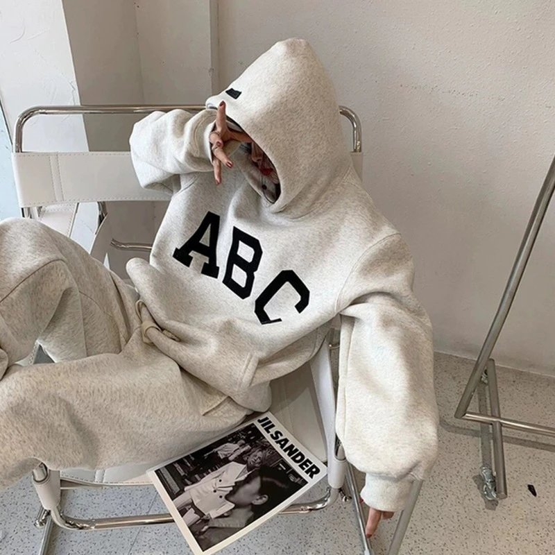 ABC Logo Hoodie Sweatshirt Oversized Casual Streetwear
