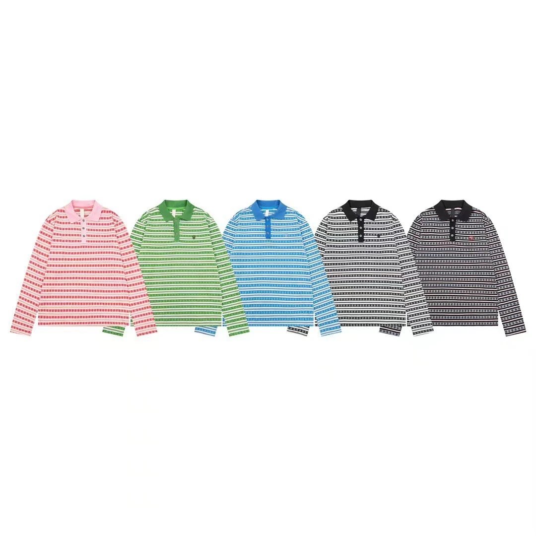 Lacoste Striped Long Sleeve Polo Shirts for Men