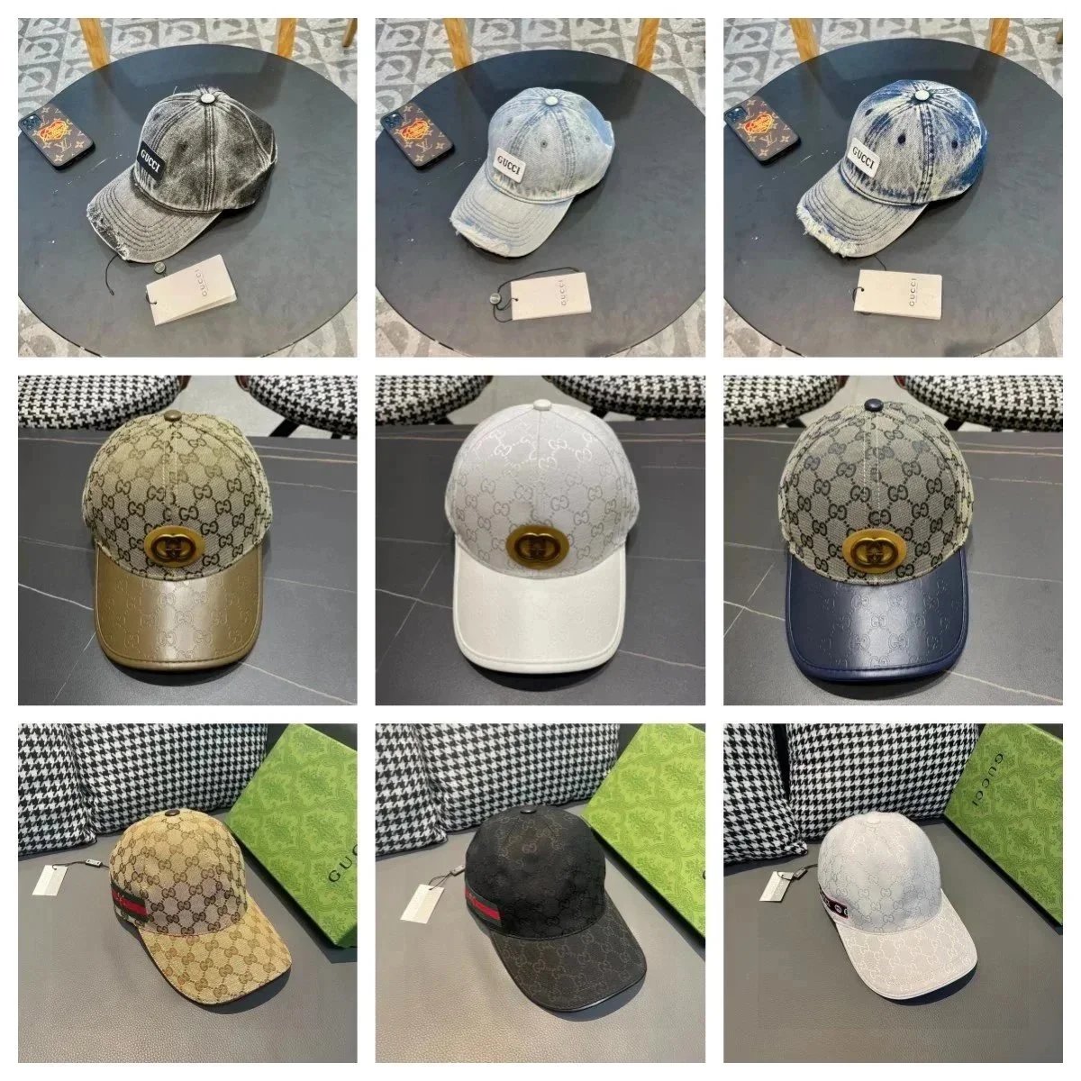 Gucci Caps Collection - Premium Denim and Monogram Baseball Hats
