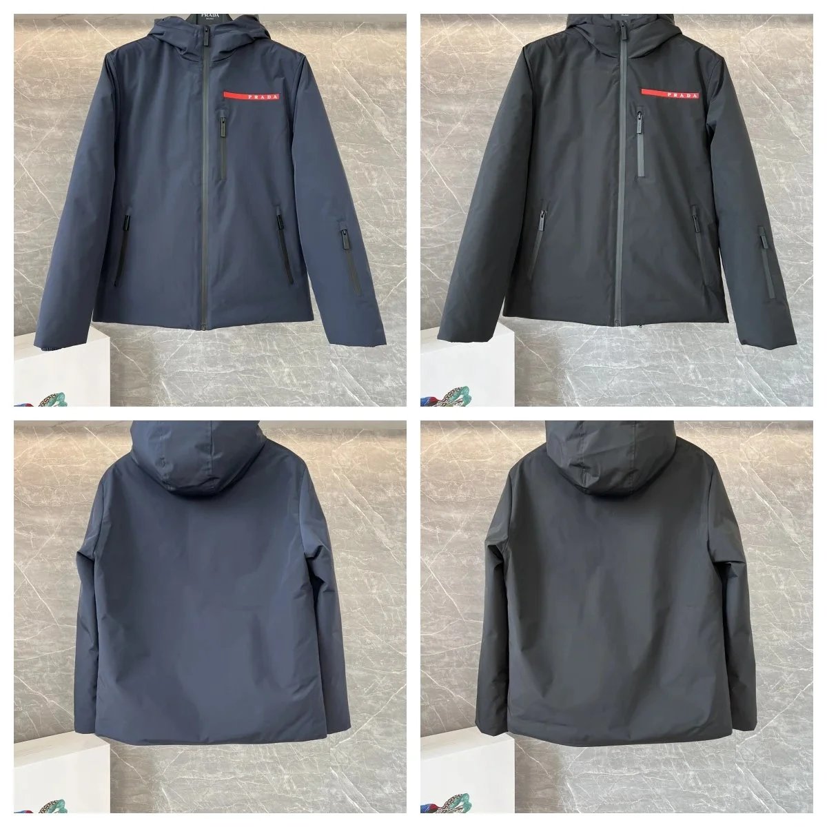 Prada Men's Hooded Jacket Water Resistant Windproof Outdoor Coat