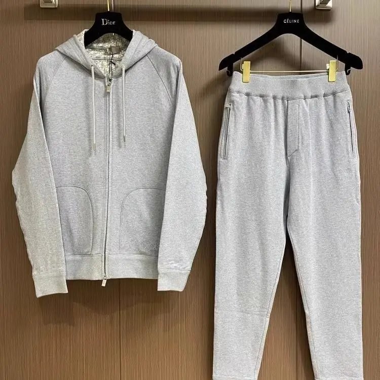 Gray Hoodie and Sweatpants Set for Men Women Casual Wear