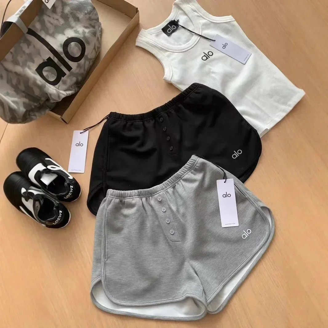 alo Yoga Shorts and Tank Top Set for Women Activewear