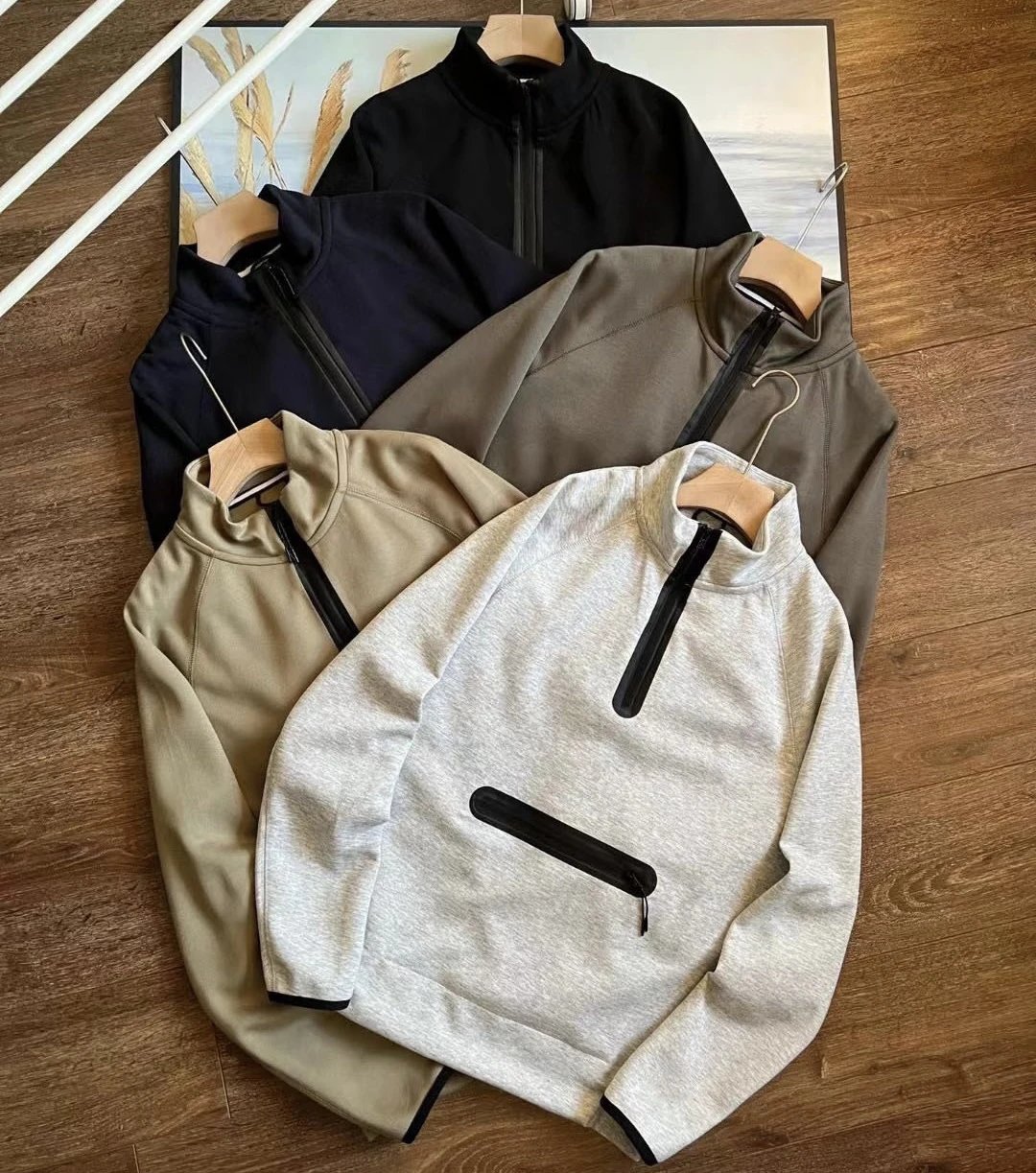 Men's Half-Zip Sweatshirt Casual Hoodie Lightweight Jacket