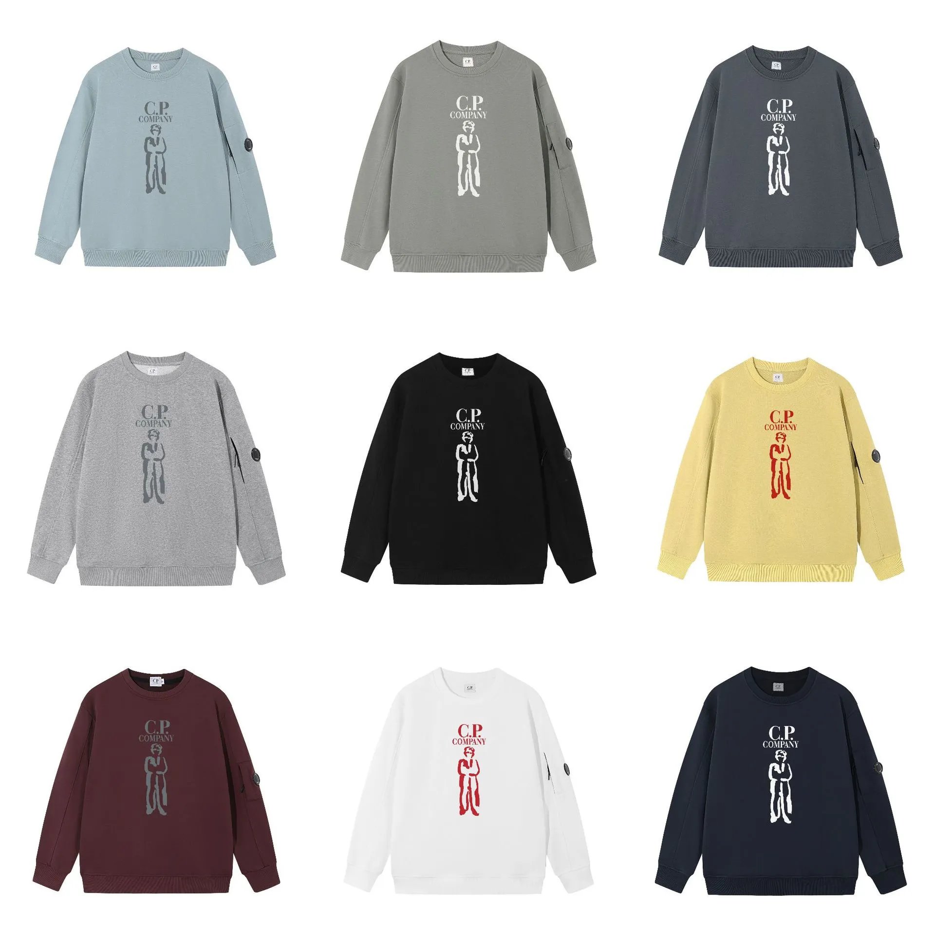 C.P2024秋冬新款眼镜纯色卫衣男女同款宽松长袖【ZZ39】