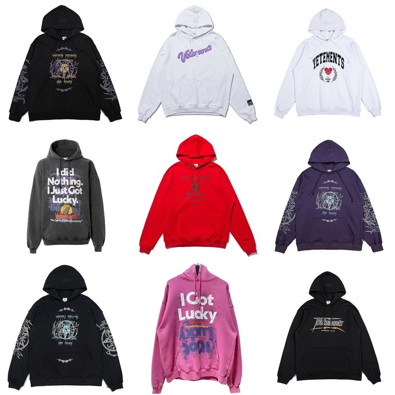 VETEMENTS Hoodies Sweatshirts Men Women Oversized Streetwear Fashion