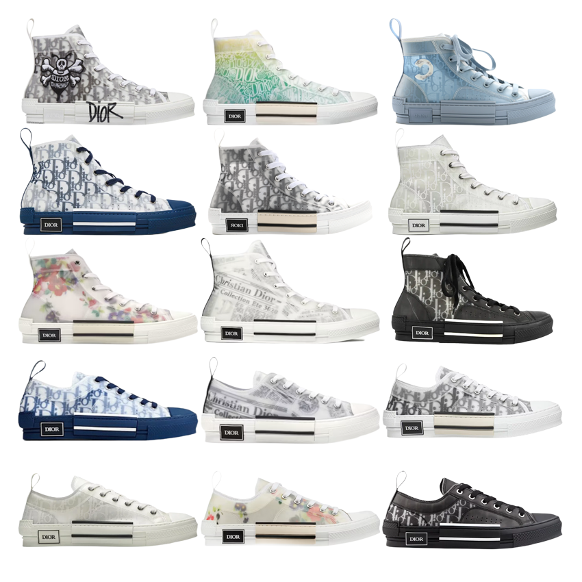 Dior x Converse Sneakers High Top Low Top Fashion Shoes