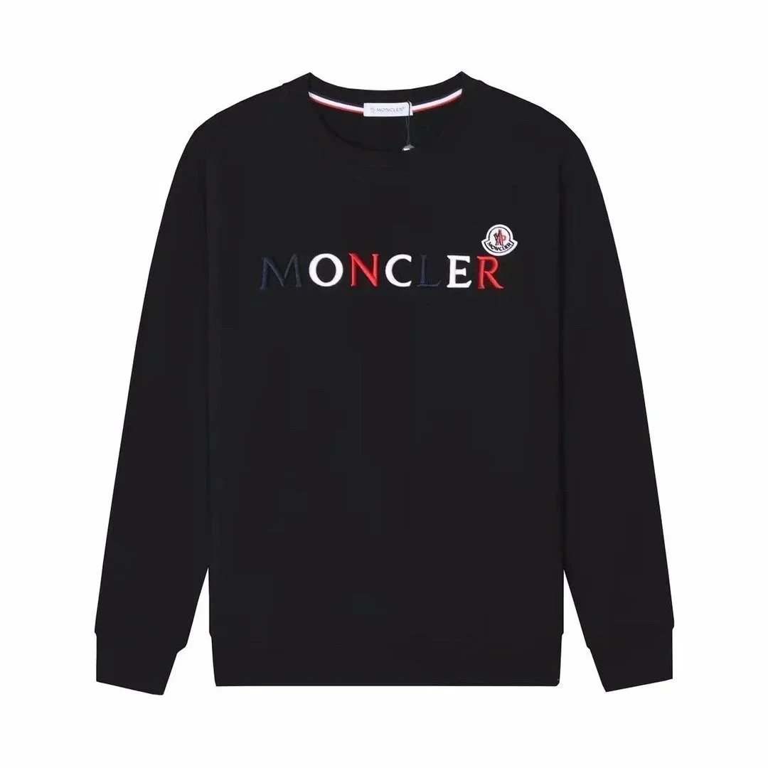 Moncler Logo Embroidered Crewneck Sweatshirt Black