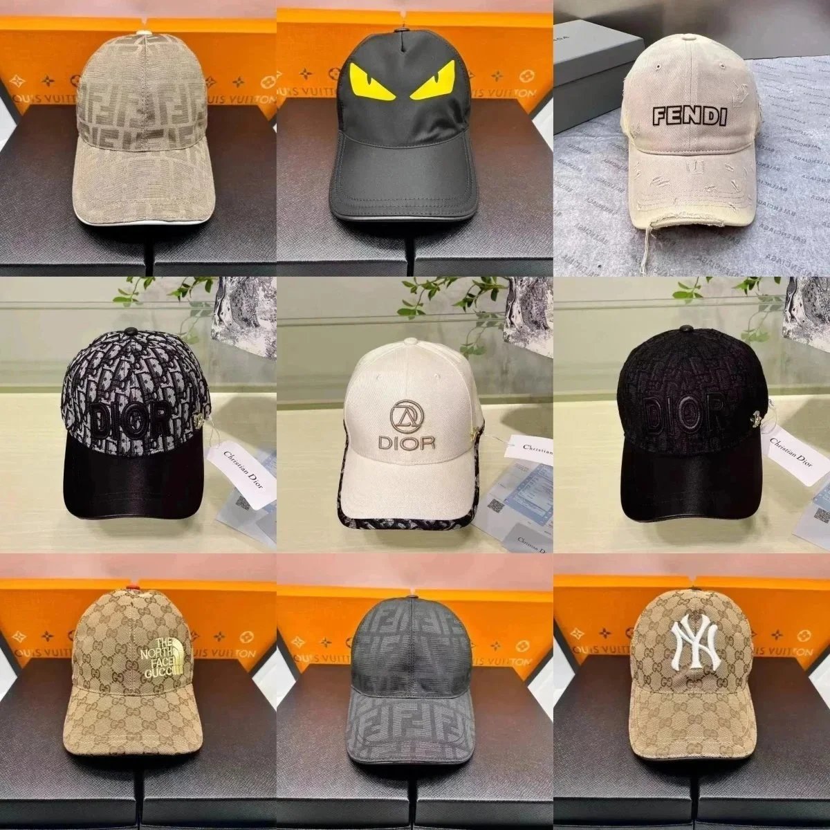 Luxury Designer Baseball Caps Dior Fendi Gucci NY Yankees