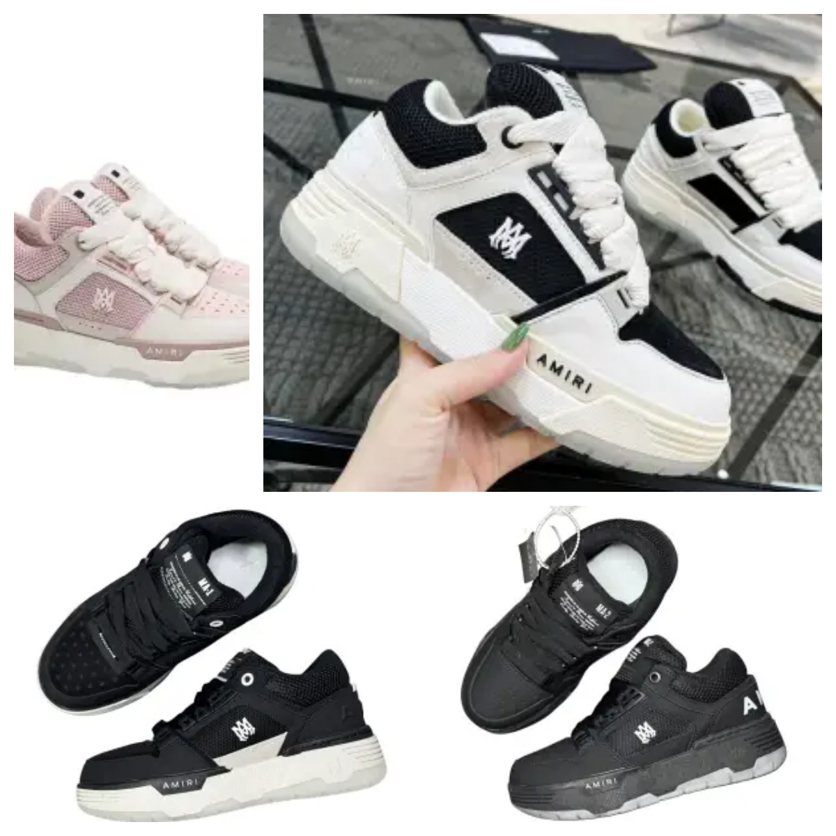AMIRI Chunky Sneakers White Black Pink Fashion Sneakers for Women Men
