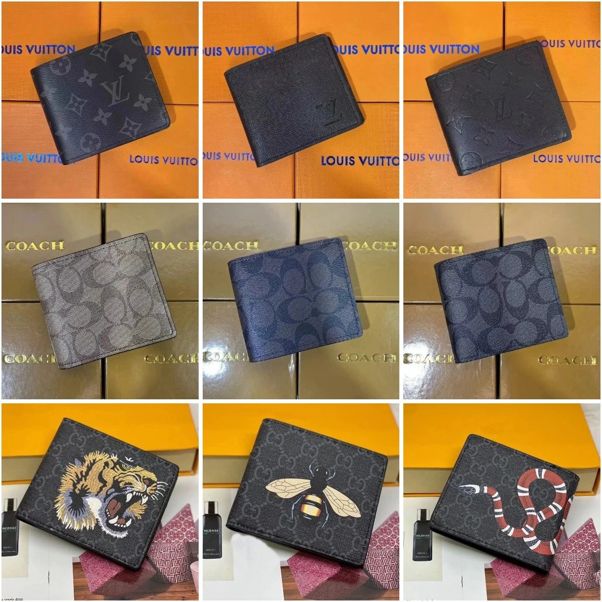 Louis Vuitton Monogram Wallets Men's Designer Leather Bi-Fold Wallet