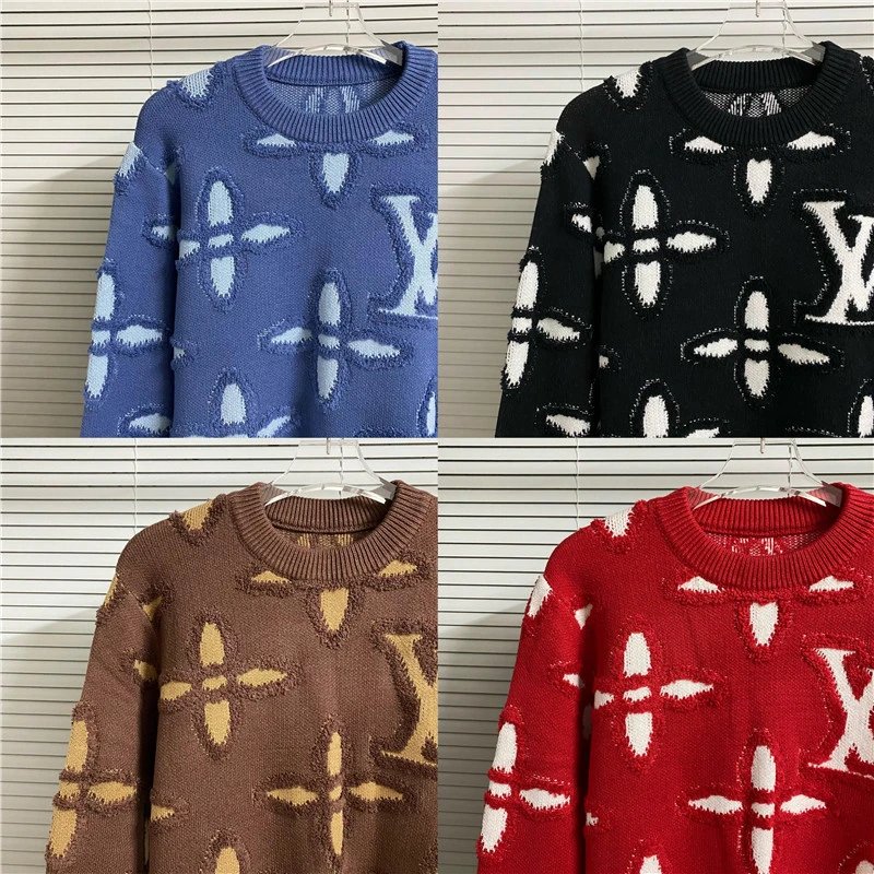 LV Monogram Knit Sweater Women Fashion Casual Pullover