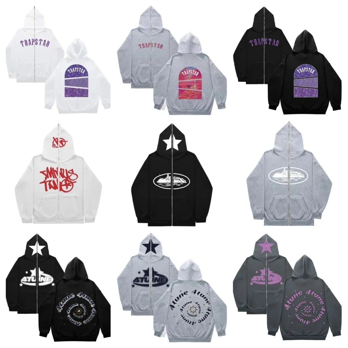 Trapstar Hoodies Sweatshirts Zip Up Men Women Streetwear Fashion