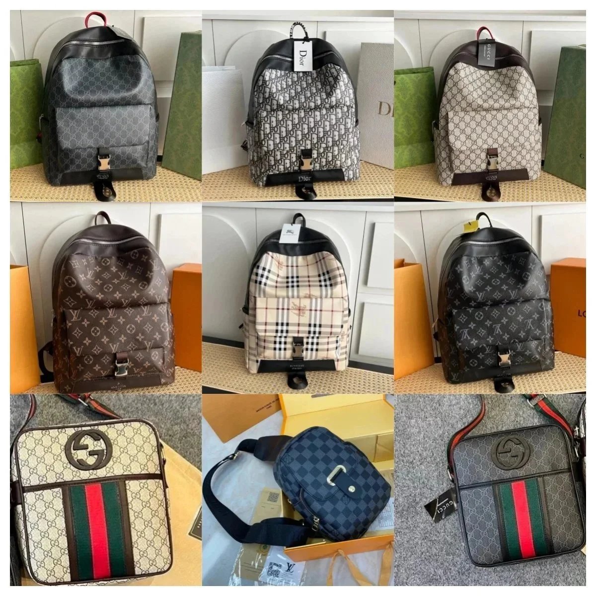 Gucci Backpacks and Shoulder Bags with Monogram Pattern