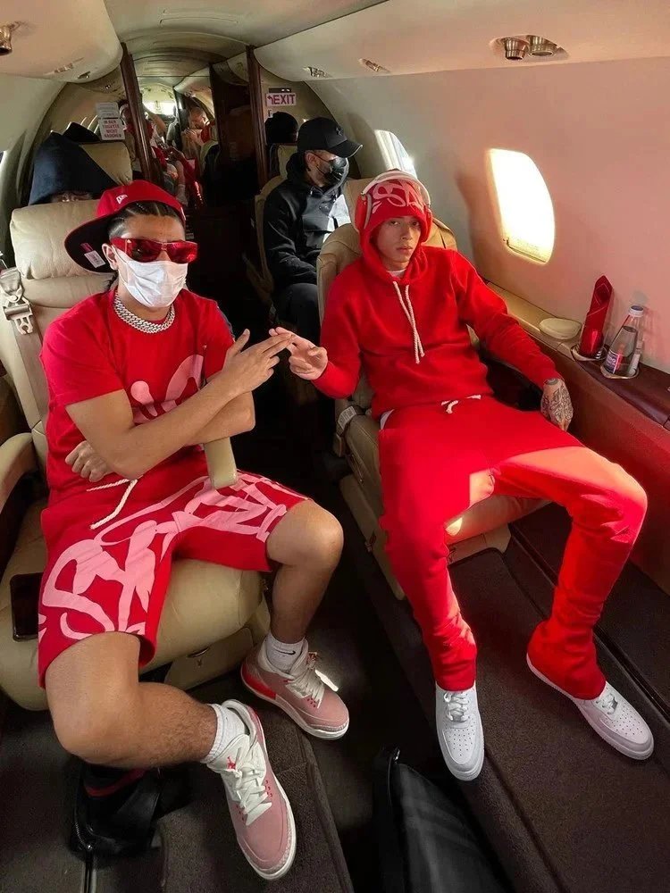 BAPE Red Hoodie and Matching Streetwear Set
