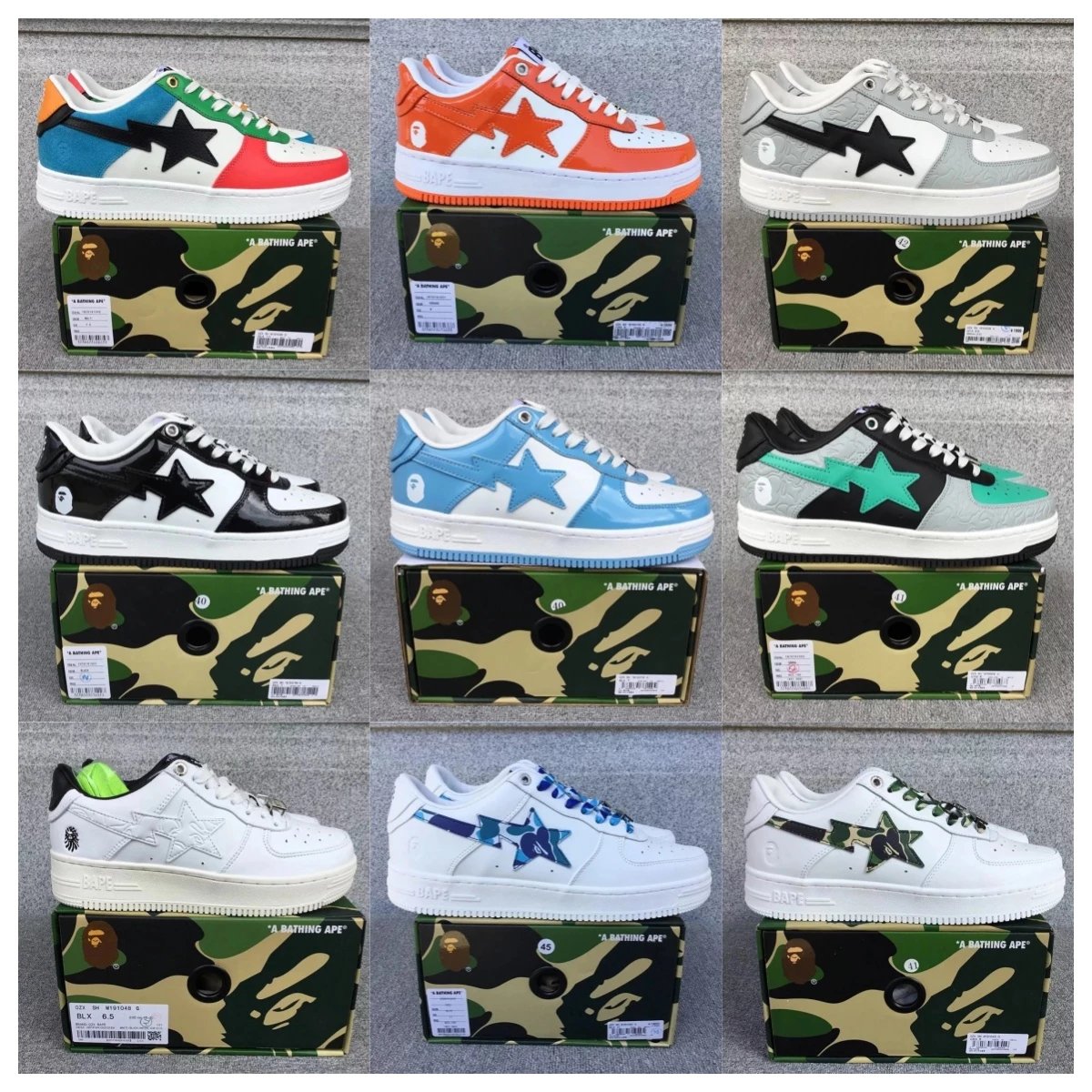 A Bathing Ape Bapesta Sneakers Limited Edition Streetwear Shoes