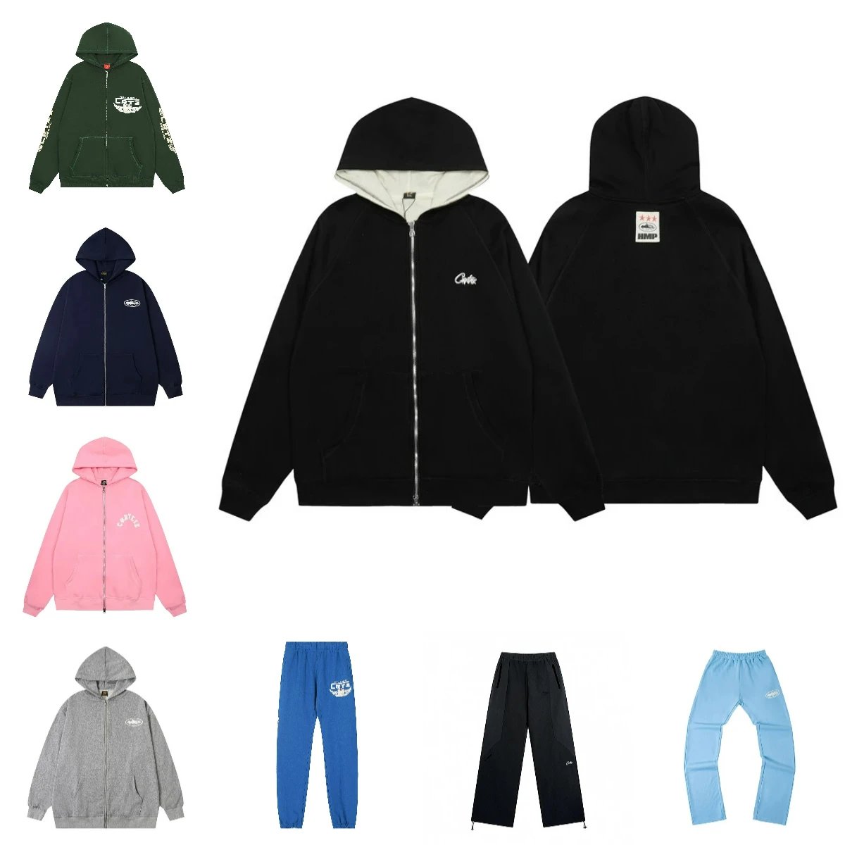 COTIC Zip-Up Hoodie and Sweatpants Set for Men Women