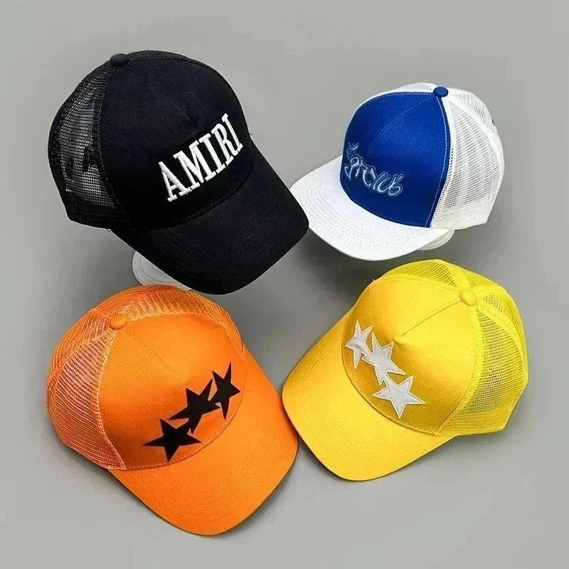 Stylish Mesh Baseball Caps with Logo and Stars Design