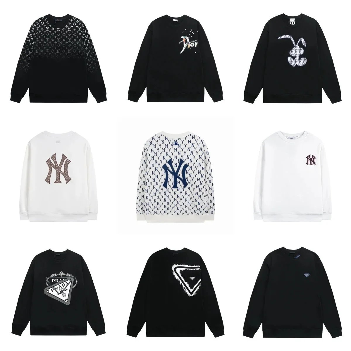 Prada Logo Sweatshirt Men's Fashion Streetwear