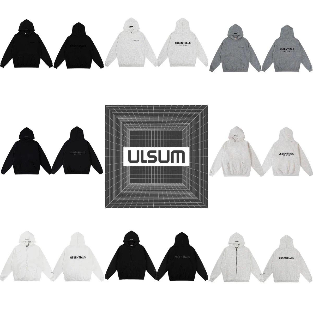 2025ss ULSUM store E Hooded sweatshirt and pants set tracksuit