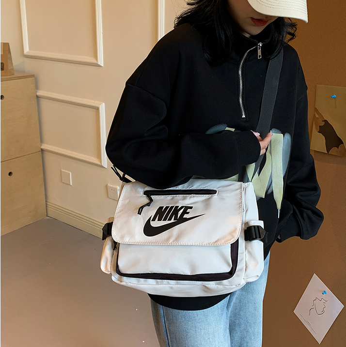 Nike White Shoulder Bag with Black Logo