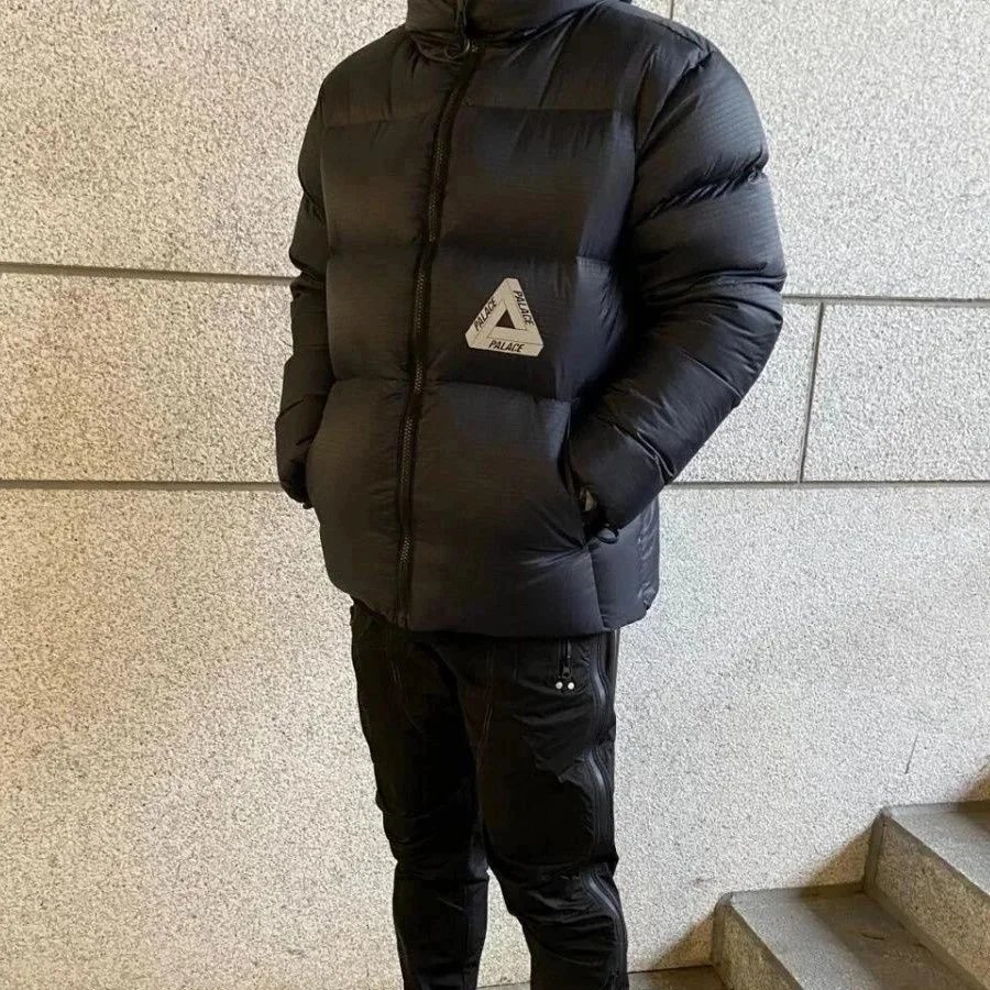 Palace Black Puffer Jacket Men Winter Warm Coat