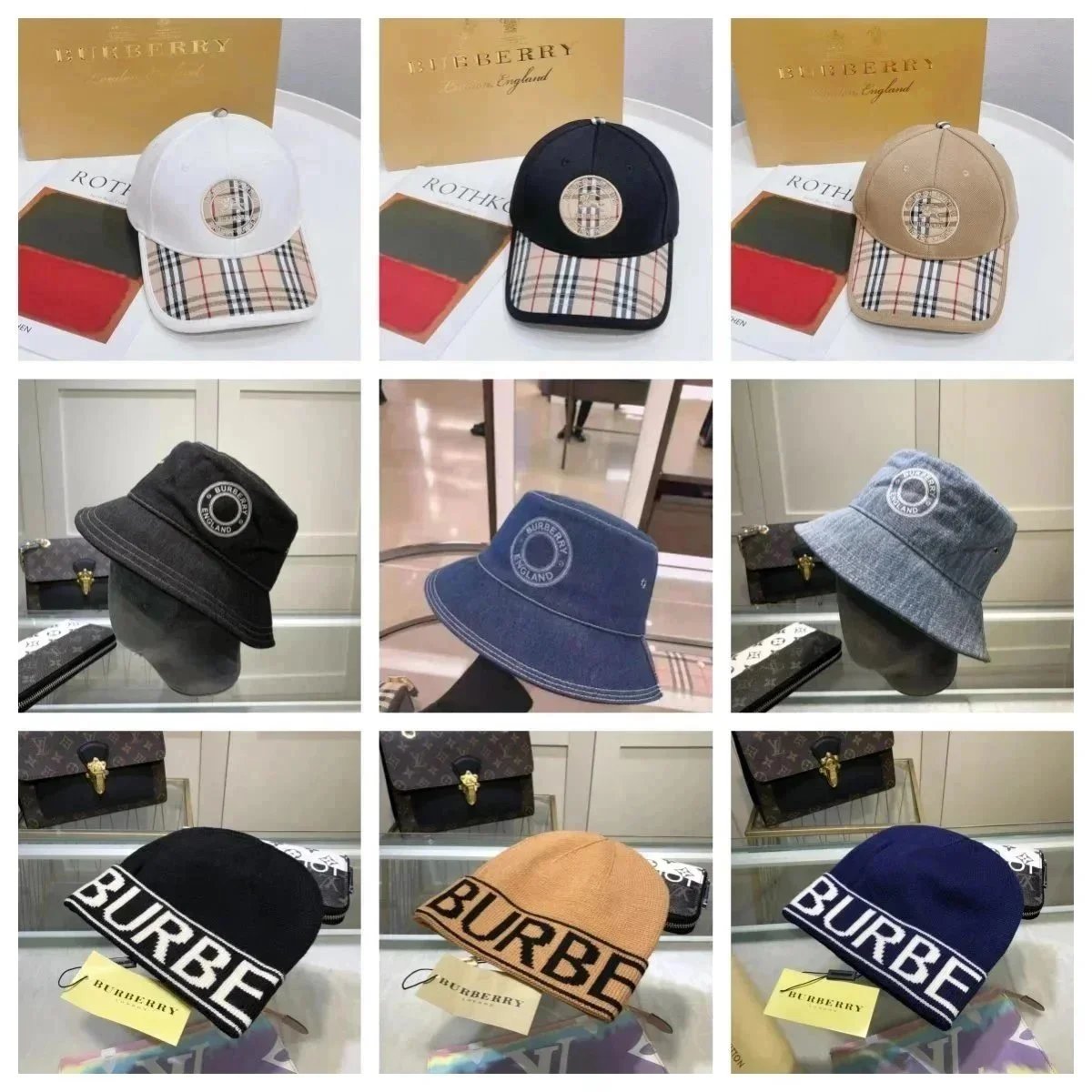 Burberry Caps Hats Collection - Baseball Bucket Beanie Styles