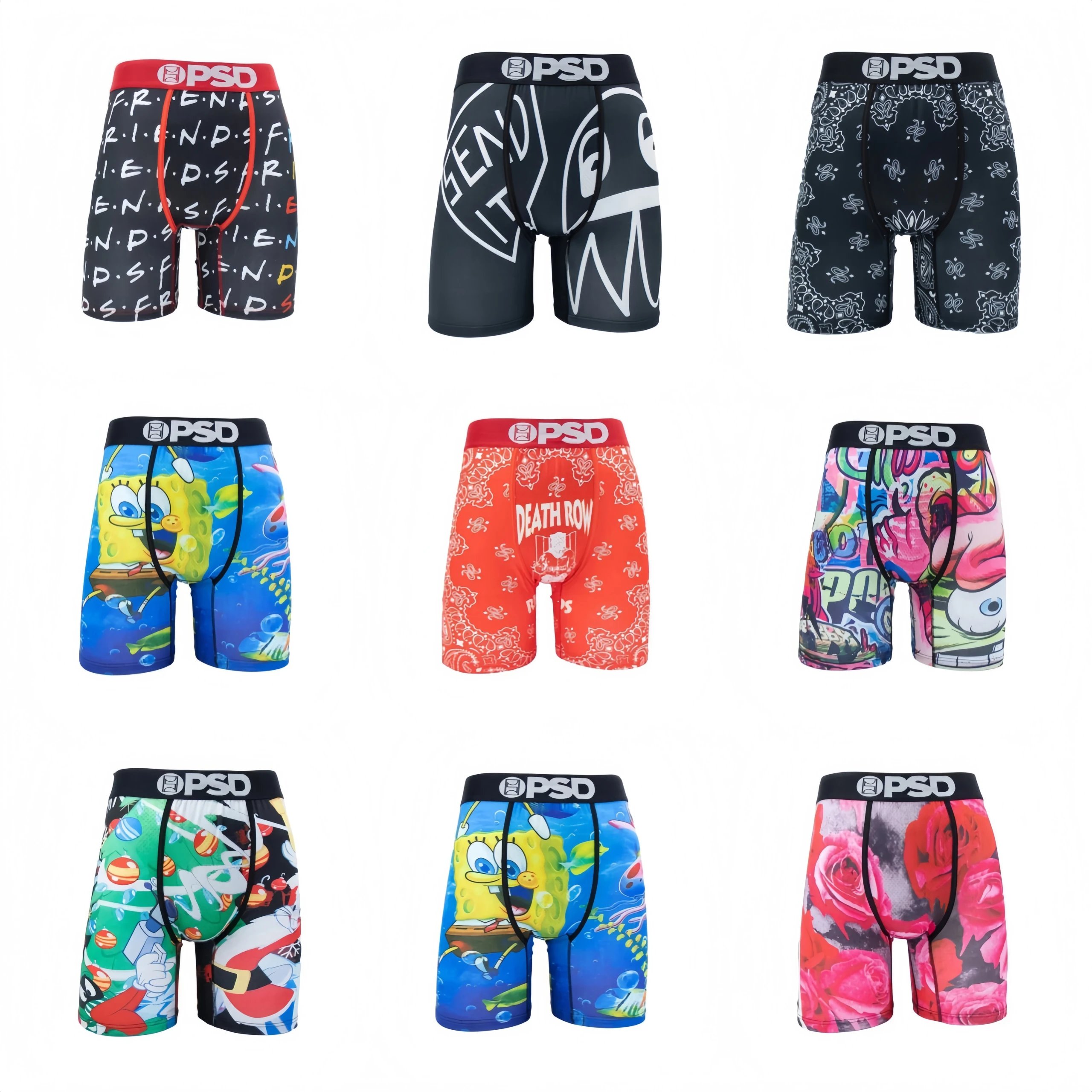PSD Men's Boxer Briefs with Fun Prints and Designs
