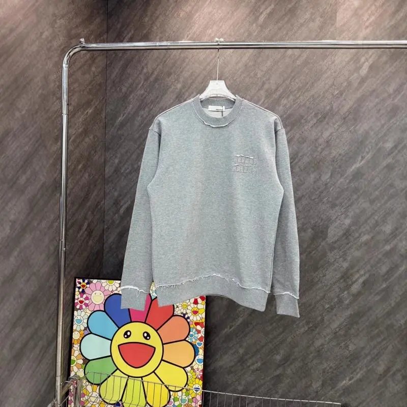 正确版25蒙口MLB秋冬款缪缪MIU家字母贴布绣毛边圆领毛圈卫衣男女